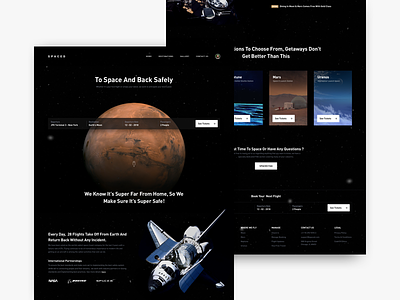 SPACED - Homepage Full View challenge dark design homepage landing space spaced spacedchallenge ui