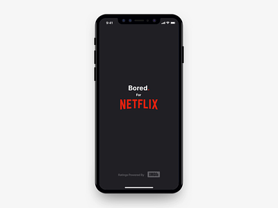 Bored For Netflix - Helping You Find Your Favourite Show animation app bored dark dark background design gif minimal movie netflix prototype red swipe tinder tv ux