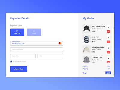 Credit Card Checkout, Daily UI 002