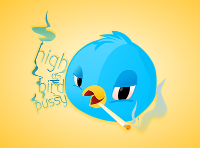 BIRD PUSSY 420 acab blaze it bong cannabis cookies design illustration looney tunes marijuana weed