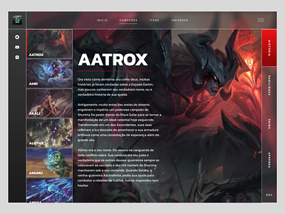 Champions Dashboard League of Legends design gamer ui uidesign