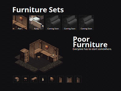 Furniture set webpage.