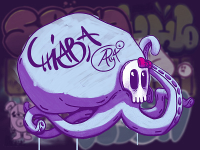 Skelopus digit drawing graffiti octopus skeleton thewhaleman
