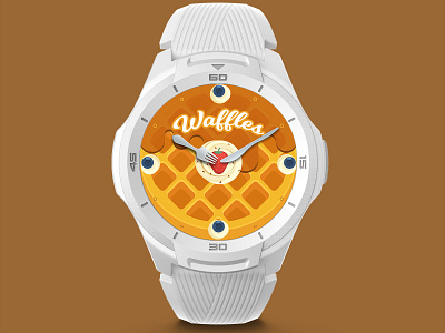 waffles food food illustration illustration smartwatch watchface