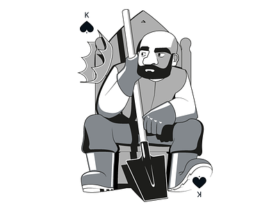 King of Spades illustration illustrator playing cards spades stroke vector