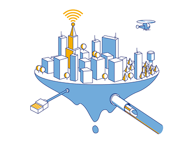 Smart cities city illustration illustrator smart city stroke