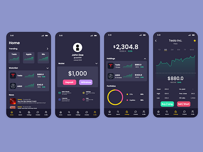 Investment Application Design app application brokerage brokerage app design designer finance finance app icons investment investment app minimal minimalism minimalistic ui ui design ui icons ux ux design ux designer