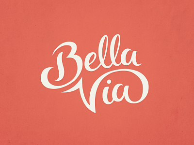 Bella Via hand lettering logo typography