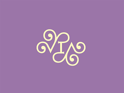 VIA lettering logo monogram