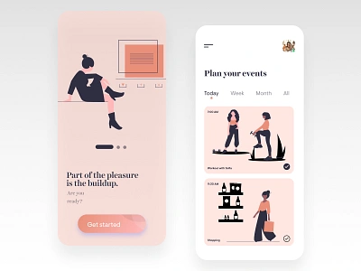 Organizer and Planner App UI Concept app art design designinspiration illustration minimal organizer planner typography ui ui design uiconcept ux uxdesign