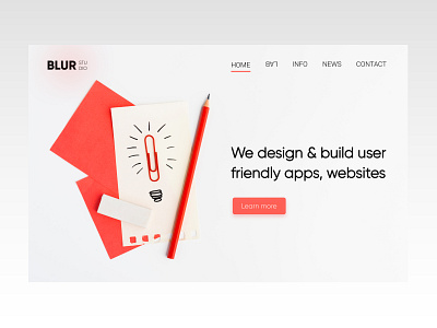 Blur Design studio - UI concept app designstudio illustration landing page logo minimal studio typography ui ux uxdesign web design
