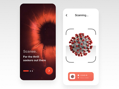 Scanee app UI concept app design designinspiration microbe microbes microscope minimal scanner typography ui ux uxdesign