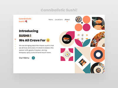 Restaurant Web UI Design Concept design designinspiration illustration minimal restaurant sushi sushi roll typography ui ux uxdesign web webdesign