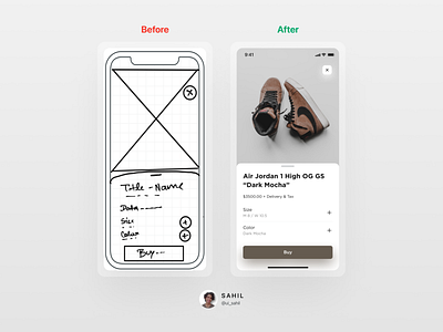 Wireframe to UI (Checkout for an e-commerce app)