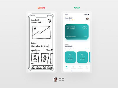 Finance App Wireframe to UI