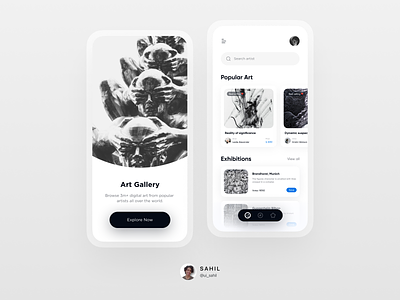 Art Gallery App UI app art art app artist artwork design designinspiration gallery art minimal museum museums typography ui ux visualdesign