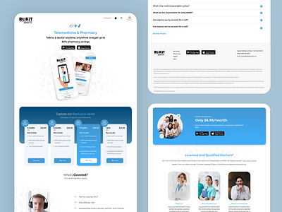 Telemedicine App Landing Page app app landing appdesign branding design health ios landing page ui uiux web design website website design wellness