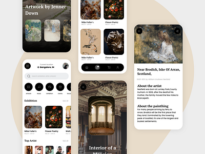 Art Gallery App android app design appdesign art art app branding design gallery graphic design ios meauseum minimal ui ui design uiux