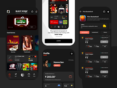 Fantasy Sports Mobile Game android app appdesign arcade branding design game design game ui game ux gaming app ios logo mobile game multi games ui ui ux uiux