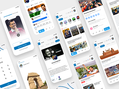 Arvind Kejriwal App Redesigned android app appdesign branding celebrity design illustration ios logo personality app ui ui design uiux