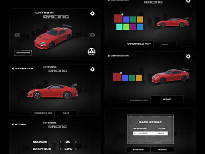 Racing Game UI android app appdesign car design game ios racing ui uiux ux
