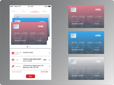 Electronic Checkout Flow creditcard ios app mobile uidesign uxdesign