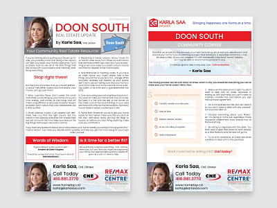 Real Estate Newsletter Template Design for Karla Saa