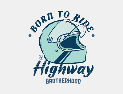 Highway Brotherhood art bike design flat flat design flatdesign icon illustration lettering logo pastel typography vector
