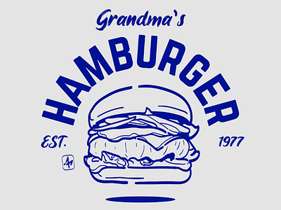 Grandma's Hamburger illustration vector design