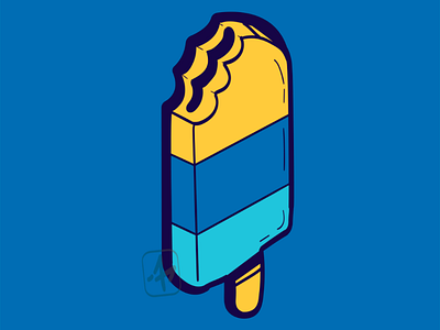 Ice Cream blue brand icecream illustration logo simple vector yellow