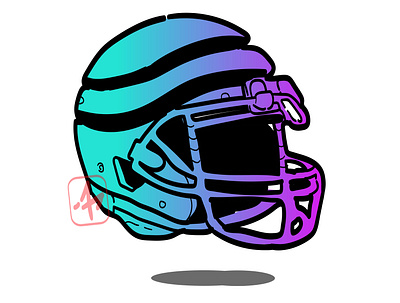 American Football Helmet american football art blue design flat flat design gradation helmet icon illustration logo minimal simple vector