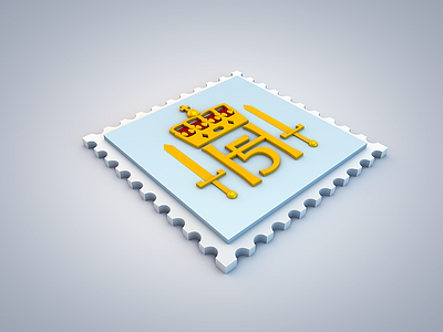 Stamp 3d c4d h.m stamp