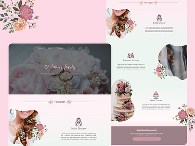 Event Planner Landing Page design flower illustration illustrator minimal pastel planner typography ui ux vector web website design wedding