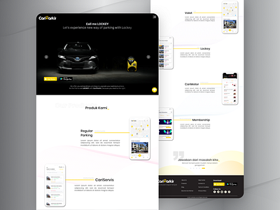 Landing Page-CariParkir branding design desktop icon illustration landing page minimal parking app ui ux vector web website design