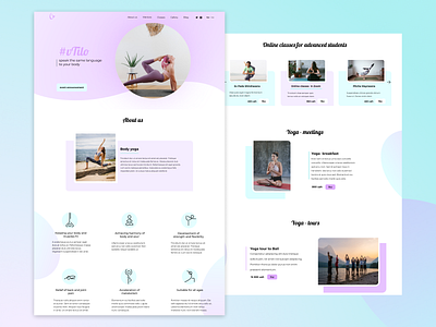 Landing page for yoga studio ui ux webdesign