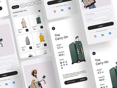 Suitcase Ranting App design ui ux