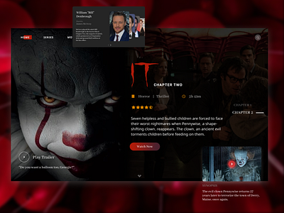 Movie Hero Header design designer figma movie netflix pennywise shows tv app ui ui design uidesign ux ux design uxdesign web design webdesign website website concept website design websites