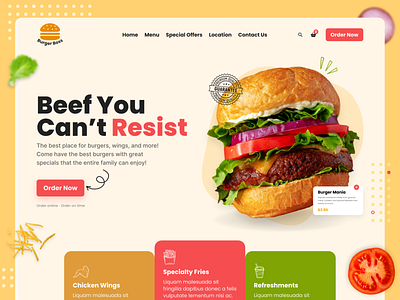 Burger Website Header burger delivery app design designer figma food food and drink food delivery food delivery landing page food order landing page restaurant app ui design ux design web design webdesign website website concept website design websites