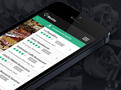 Restu mobile on behance clean green mobile reservations restaurants restu simple