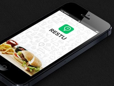 Restu - wallpaper burger clean food french fries gray green icons ios iphone pattern reservation wallpaper