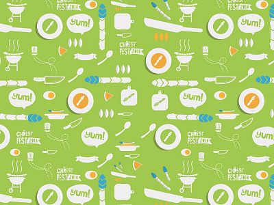 Festival patter asparagus food green icons pattern