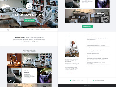 Interior design site brandon grotesque clean design. interior green white