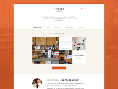 Coffee Routine Homepage blog brandon grotesque clean coffee grid images orange tisa pro