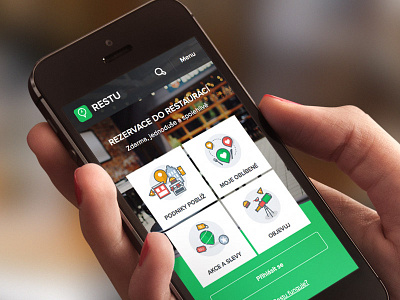 New Restu mobile site clean green icons illustrations iphone mobile restu simple