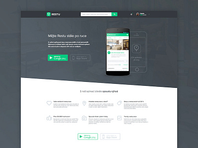 Restu for Android is finally available! android application clean gray green microsite reservation restu simple