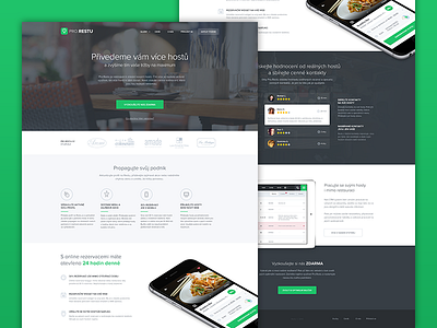 Pro.restu.cz microsite clean green ipad iphone microsite proxima nova rating simple