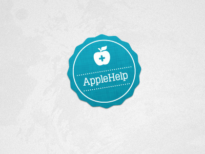 Applehelp Logo apple badge green logo texture white