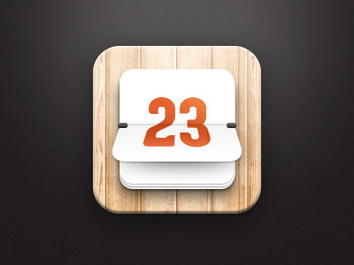 Countdown countdown geared slab numbers orange white wood