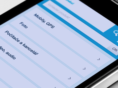 Mobile site blue categories gray iphone mobile render search bar simple