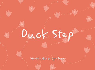 duck step handwritten font character cute font design duck step fun graphic logo typeface waddle dance